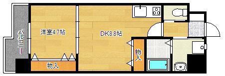 グランエスパシオ浅野(1DK/6階)の間取り写真