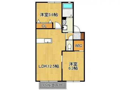 クラヴィエ中二十 B(2LDK/2階)の間取り写真