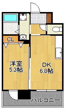 フェルト127(1DK/12階)の間取り写真