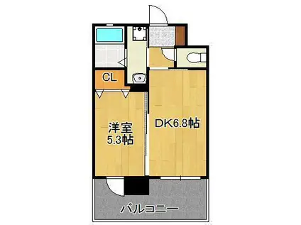 フェルト127(1DK/14階)の間取り写真