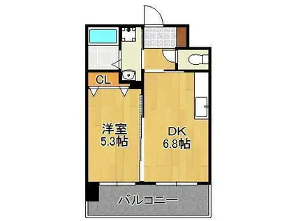 フェルト127(1DK/5階)の間取り写真