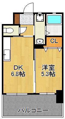 フェルト127(1DK/7階)の間取り写真