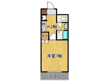 グランドアイ三萩野(1K/4階)の間取り写真