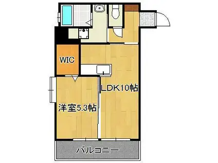 ラ・ヴェリテ鍛冶町(1LDK/6階)の間取り写真