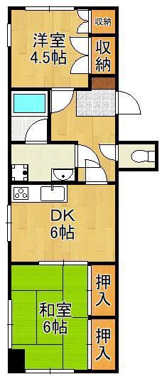 エルドラド東武(2DK/4階)の間取り写真