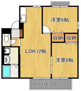 パークハイム(2LDK/2階)の間取り写真