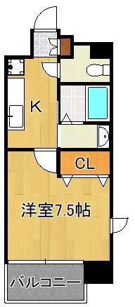 アクシオ小倉(1K/4階)の間取り写真