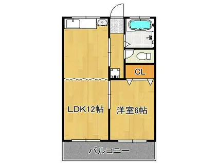 新昭和ビル(1LDK/4階)の間取り写真