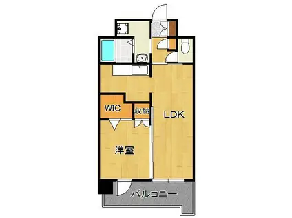 フェリシエ京町(1LDK/4階)の間取り写真