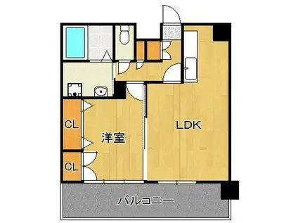 フェリシエ京町(1LDK/5階)の間取り写真