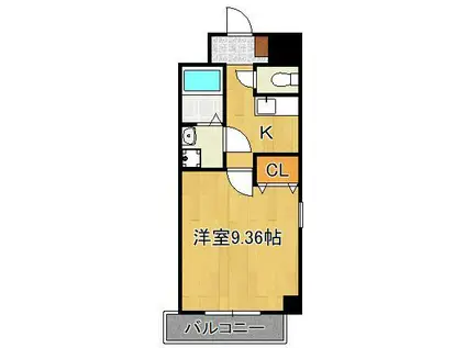 ベルガモット門司駅前(1K/2階)の間取り写真