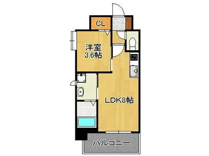 ERIOS COURT 香春口(1LDK/5階)の間取り写真