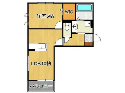 サニーイースト(1LDK/2階)の間取り写真