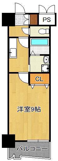 ロイヤルノースナイン(1K/11階)の間取り写真