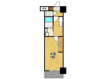 ロイヤルノースナイン(1K/3階)の間取り写真