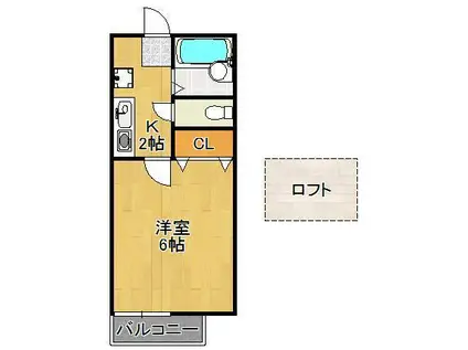 エクシヴ大里1(1K/2階)の間取り写真