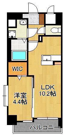 ニューサンリバー15番館(1LDK/10階)の間取り写真
