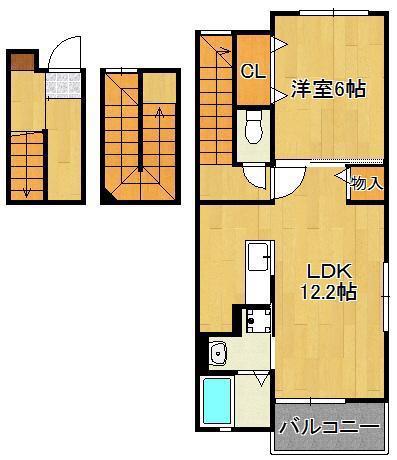 ポルタコスタA棟(1LDK/3階)の間取り写真