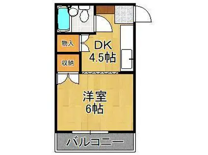 半田電設ビル(1DK/3階)の間取り写真