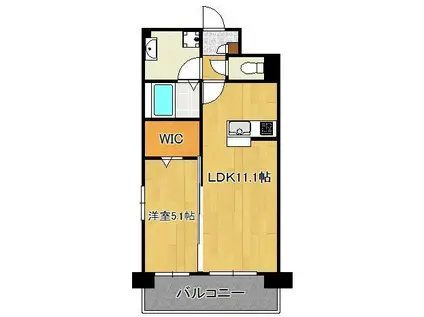 リオ ラクーコ(1LDK/8階)の間取り写真