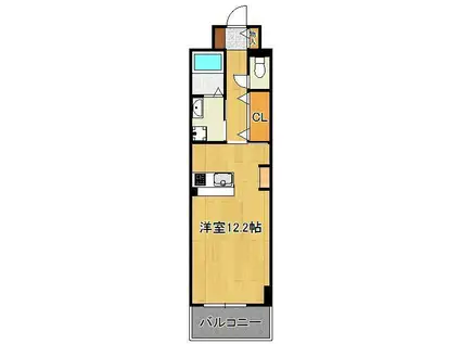 グランドアイ香春口(1K/3階)の間取り写真