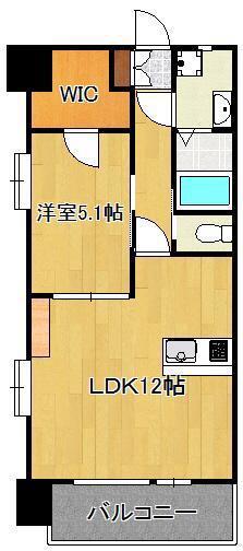 ギャラクシーヴィーラブライト(1LDK/8階)の間取り写真