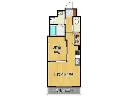 ソレイユ・ルヴァン赤坂(1LDK/3階)の間取り写真