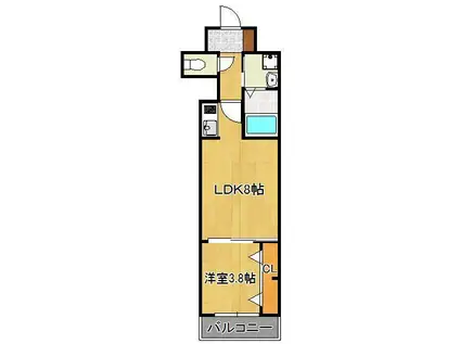 サンクレシア原町別院(1LDK/4階)の間取り写真