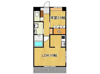 グランジュテ(1LDK/3階)の間取り写真