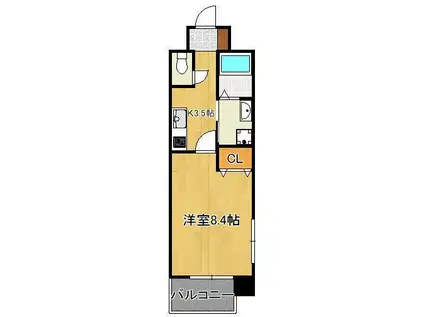 ブルースクエア響Ⅳ(1K/5階)の間取り写真