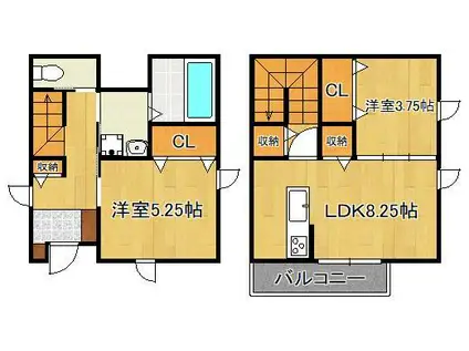 ENISI昭和町(2LDK/1階)の間取り写真