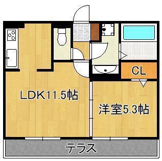 POLONIA KOKURA-KITA(1LDK/2階)の間取り写真