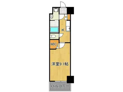 GRAND CHARIOT三萩野 (1K/12階)の間取り写真