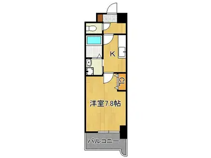 ロイヤルシーサイドテラス(1K/8階)の間取り写真