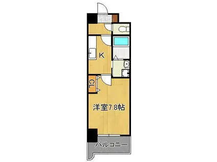 ロイヤルシーサイドテラス(1K/12階)の間取り写真