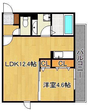POLONIA MATSUBARAA棟(1LDK/3階)の間取り写真