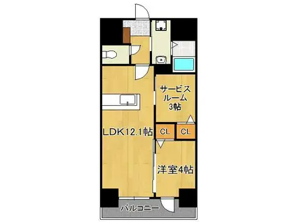 プレジデンスざ京(1SLDK/3階)の間取り写真