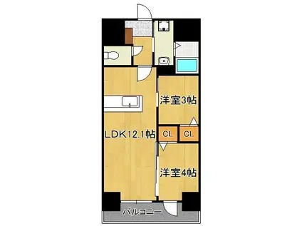 プレジデンスざ京(1SLDK/9階)の間取り写真