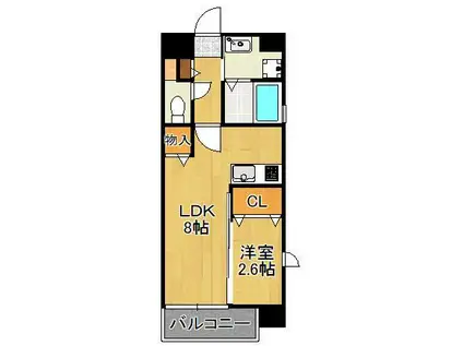 US RESIDENCE 門司港オーシャンテラス(1LDK/1階)の間取り写真