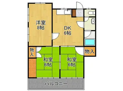 リビオン下富野 201(3DK/2階)の間取り写真