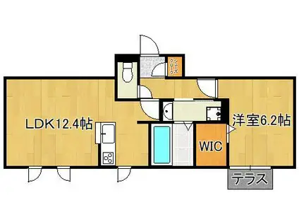 クラポンテMⅤ(1LDK/1階)の間取り写真