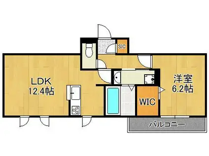 クラポンテMⅤ(1LDK/2階)の間取り写真