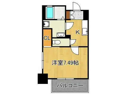 STUDIE小倉離宮(1K/6階)の間取り写真