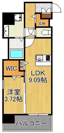 SOLUNA旦過 マーケットプレイス(1LDK/10階)の間取り写真