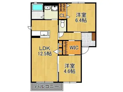 KASUGA抱月2010(2LDK/2階)の間取り写真