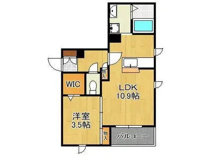 コンコード柳町(1LDK/1階)の間取り写真