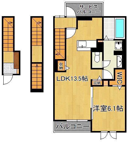 ST.HEART小倉 S(1LDK/3階)の間取り写真