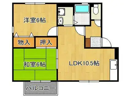 セジュール彩D棟(2LDK/2階)の間取り写真