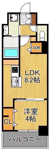LEGEND紺屋町(1LDK/9階)の間取り写真