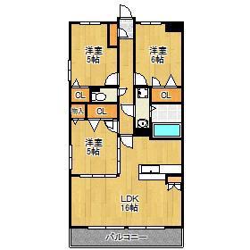 ブランノワール赤坂(3LDK/5階)の間取り写真